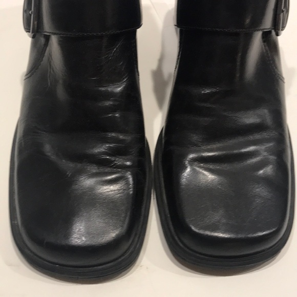 BANDOLINO leather bootie silver buckle square toe - Picture 3 of 7